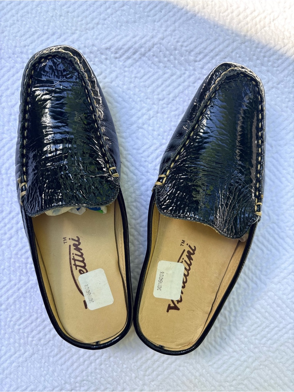 Venettini Black Patent Leather Kids Moccasin Loafers